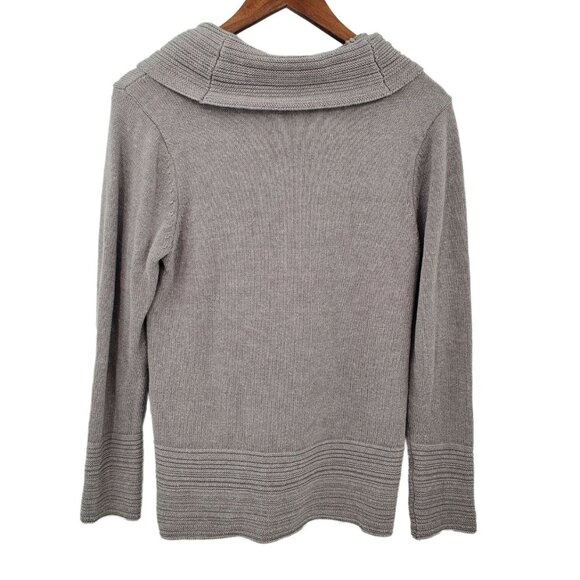 Calvin Klein Womens Cowl Neck Pullover Knit‎ Sweater Sz Medium Gray Long Sleeve - Picture 2 of 9